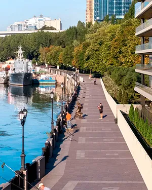 Пешая доступность до реки и набережной, центр города